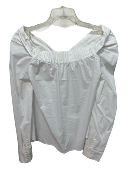 Jonathan Simkhai Size S White Cotton Blend Twist Detail Off Shoulder Top White / S