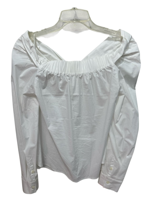 Jonathan Simkhai Size S White Cotton Blend Twist Detail Off Shoulder Top White / S