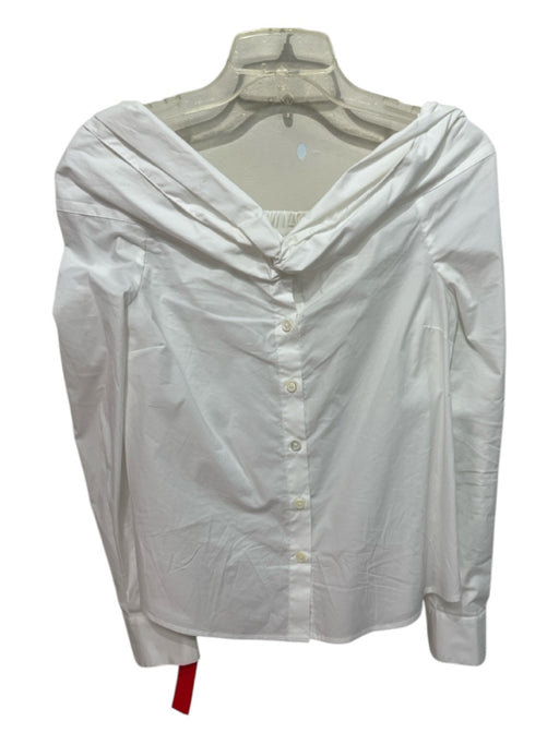 Jonathan Simkhai Size S White Cotton Blend Twist Detail Off Shoulder Top White / S