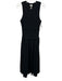 A Piece Apart Size S Black Cotton Smocked Bodice Sleeveless Maxi Pleats Dress Black / S
