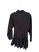 Ganni Size 34 Black Cotton Button Down Pleated Skirt Collar Mini Dress Black / 34