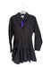 Ganni Size 34 Black Cotton Button Down Pleated Skirt Collar Mini Dress Black / 34