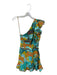 Poupette St. Barth Size S Blue & Multi Zebra Ruffle One Shoulder Mini Dress Blue & Multi / S