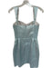 Amanda Uprichard Size S Silver Blue Polyester Blend Glitter Smocked Sides Dress Silver Blue / S