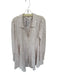 Free People Size XS Cream Polyester Blend Lace Button Up Long Sleeve Mini Dress Cream / XS