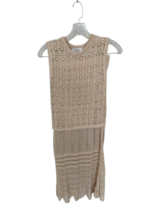 Sadie & Sage Size XS Tan Rayon & Nylon Crochet Sleeveless Maxi Skirt Set Tan / XS