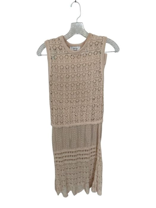Sadie & Sage Size XS Tan Rayon & Nylon Crochet Sleeveless Maxi Skirt Set Tan / XS