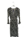 Zara Size S black and cream Polyester Animal Print Long Sleeve Maxi Dress black and cream / S