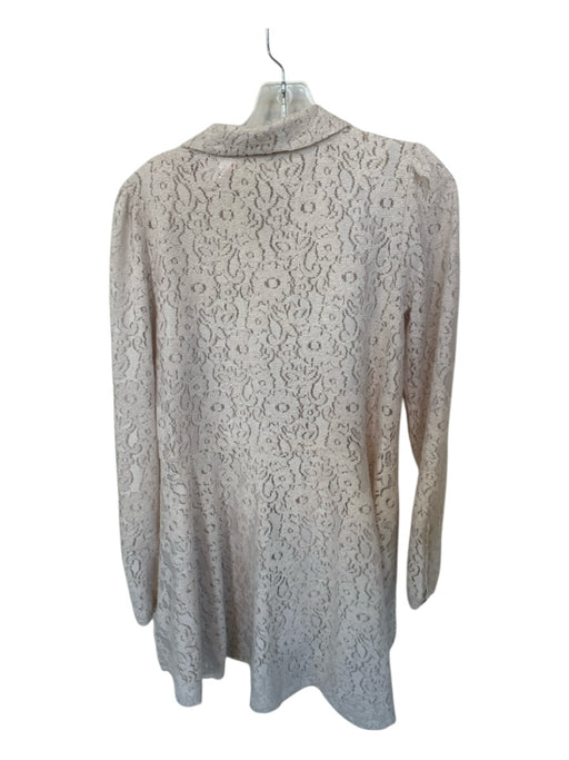 Free People Size XS Cream Polyester Blend Long Sleeve Lace Button Down Top Cream / XS