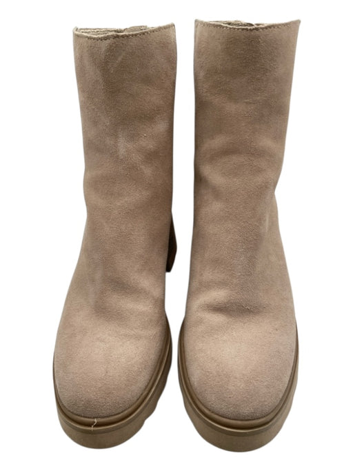 Dolce Vita Shoe Size 6 Taupe Beige Leather Upper Round Toe Lug sole Boots Taupe Beige / 6