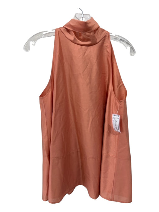 COS Size 12 Pale Orange Lyocell blend Sleeveless Tie Neck Mock Neck Top Pale Orange / 12