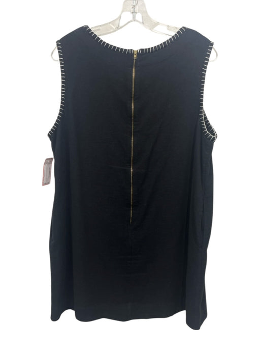 Elizabeth James the Label Size L Black & White whipstitch trim Pockets Dress Black & White / L