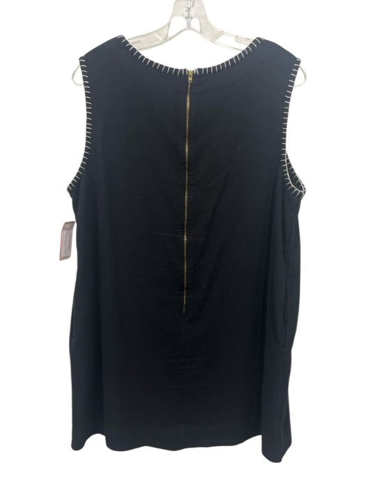 Elizabeth James the Label Size L Black & White whipstitch trim Pockets Dress Black & White / L