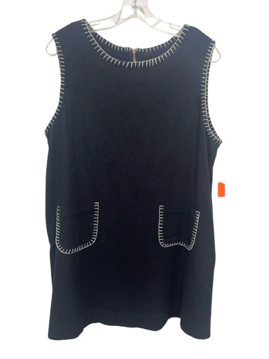 Elizabeth James the Label Size L Black & White whipstitch trim Pockets Dress Black & White / L