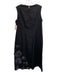 Frances Valentine Size L Black Cotton Sleeveless Applique Detailing Midi Dress Black / L