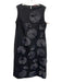 Frances Valentine Size L Black Cotton Sleeveless Applique Detailing Midi Dress Black / L