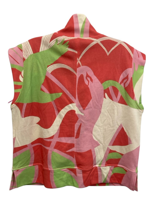 Alden Adair Size M/S Pink, Green, White Cotton Blend Cap Sleeve Swans Short Set Pink, Green, White / M/S