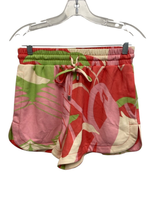 Alden Adair Size M/S Pink, Green, White Cotton Blend Cap Sleeve Swans Short Set Pink, Green, White / M/S