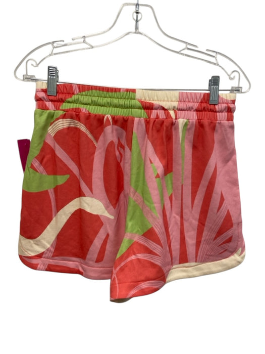 Alden Adair Size M/S Pink, Green, White Cotton Blend Cap Sleeve Swans Short Set Pink, Green, White / M/S