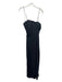 A.L.C. Size 6 Black Polyester Pleated Spaghetti Strap Leg Slit Side Zip Gown Black / 6