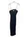 A.L.C. Size 6 Black Polyester Pleated Spaghetti Strap Leg Slit Side Zip Gown Black / 6