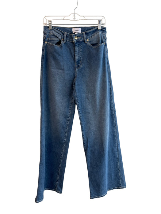 Frame Size 28 Medium & Dark Wash Cotton High Rise Zip Fly 5 Pocket Jeans Medium & Dark Wash / 28