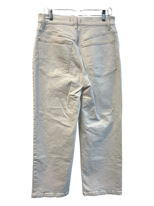 Madewell Size 30 Off White Cotton Blend 4 Pocket Wide Leg High Waist Jeans Off White / 30