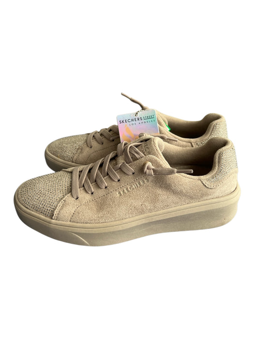 Sketchers Shoe Size 7.5 Gray Suede Lace Up Rhinestone Detail Platform Shoes Gray / 7.5