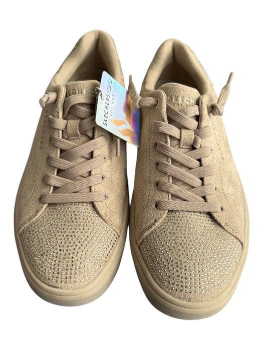 Sketchers Shoe Size 7.5 Gray Suede Lace Up Rhinestone Detail Platform Shoes Gray / 7.5