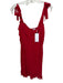 Reformation Size 10 Red Viscose Tie Straps Sweetheart Neckline Above Knee Dress Red / 10