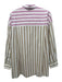 Madewell Size M Pink, White & Multi Cotton Long Sleeve Vertical Stripes Top Pink, White & Multi / M