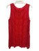 Johnny Was Size L Red Orange Cupra Rayon Sleeveless Floral Eyelet A Line Dress Red Orange / L