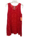 Johnny Was Size L Red Orange Cupra Rayon Sleeveless Floral Eyelet A Line Dress Red Orange / L