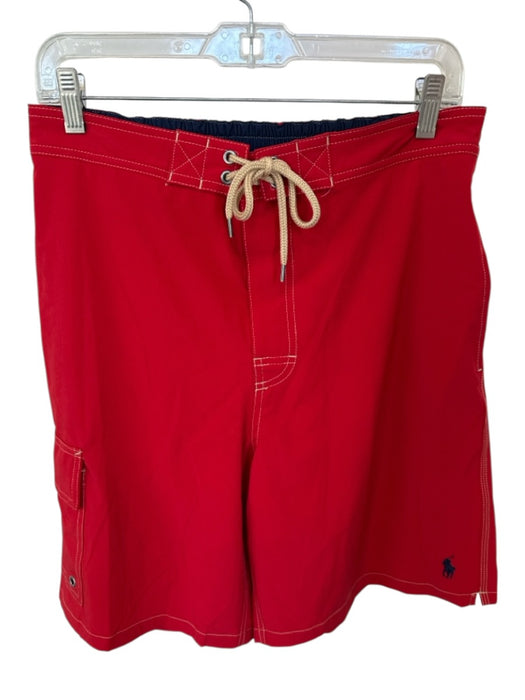 Polo Ralph Lauren Size M Red & Navy Polyester Drawstring Swim Men's Shorts Red & Navy / M