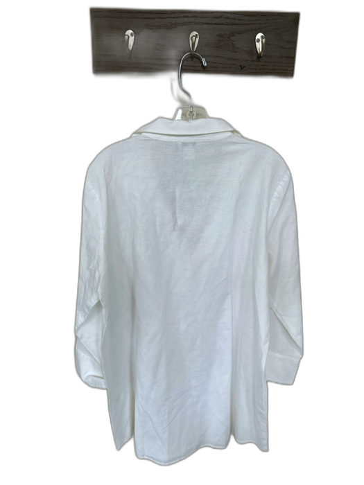 Vineyard vines Size XL White Linen Long Sleeve Collar Split Neck Tunic Top White / XL