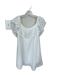 AMT Size L White Polyester Flutter Sleeves Circles Cut Outs Dress White / L