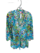 Lilly Pulitzer Size XL Blue & Green Cotton Long Sleeve Beaded Neckline Coverup Blue & Green / XL
