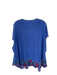 Johnny Was Size L Blue & Multi Polyester & Cotton Short Sleeve Top Blue & Multi / L