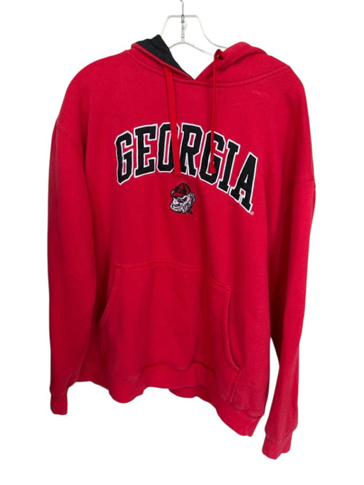 Champion Size XL Red & Black Cotton Blend UGA Hoodie Athletic Men's Sweatshirt Red & Black / XL