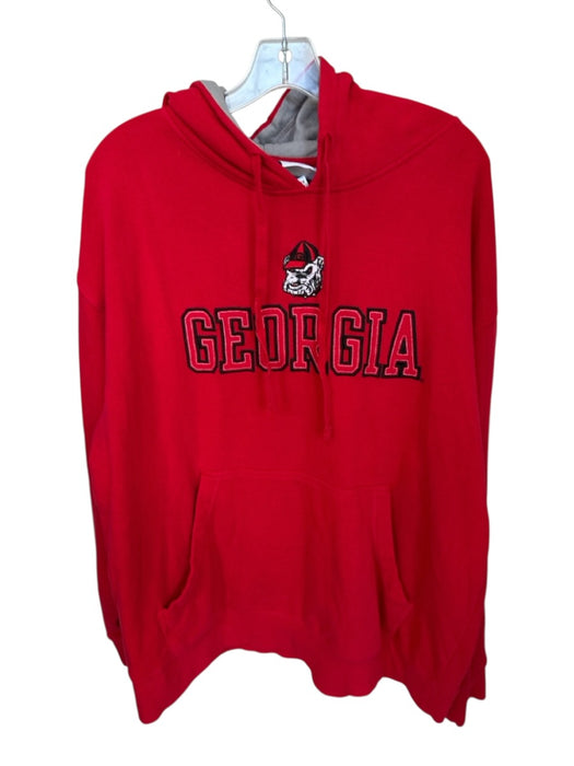 Champion Size XL Red & Black Cotton Blend UGA Hoodie Athletic Men's Sweatshirt Red & Black / XL