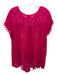 Johnny Was Size M Hot pink Cupra Rayon Embroidered Floral Round Neck Top Hot pink / M
