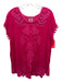 Johnny Was Size M Hot pink Cupra Rayon Embroidered Floral Round Neck Top Hot pink / M