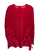 Johnny Was Size Large Red Cupra Rayon Long Sleeve Floral Embroidery V Neck Top Red / Large