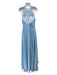 Faviana Size 12 Light Blue Polyester Spaghetti Strap Princess Seams Gown Light Blue / 12