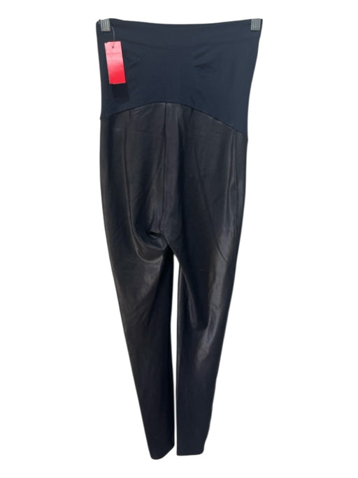 Spanx Size M Black Nylon Blend Coated Maternity Leggings Black / M