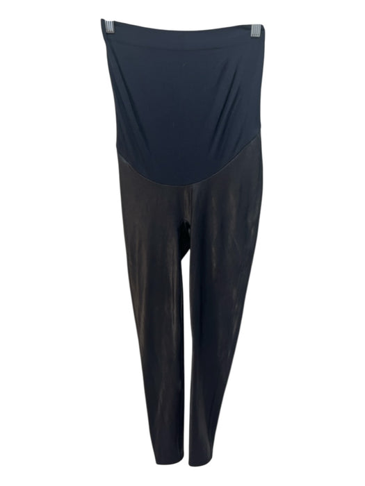 Spanx Size M Black Nylon Blend Coated Maternity Leggings Black / M