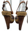 Christian Louboutin Shoe Size 38 Brown & Beige Leather & Wood Espadrille Sandals Brown & Beige / 38