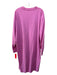 Samoe Size L Pinkish purple Cotton Crew Neck Long Sleeve Knee Length Dress Pinkish purple / L