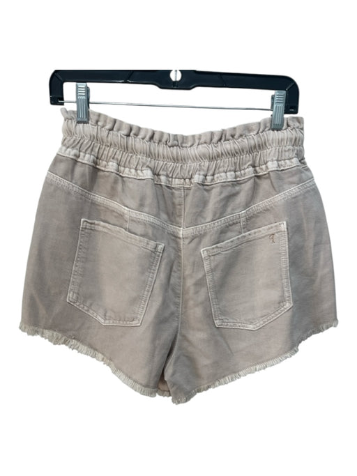 Pilcro Size M Taupe Beige Cotton Denim Cut off Elastic Waist Drawstring Shorts Taupe Beige / M