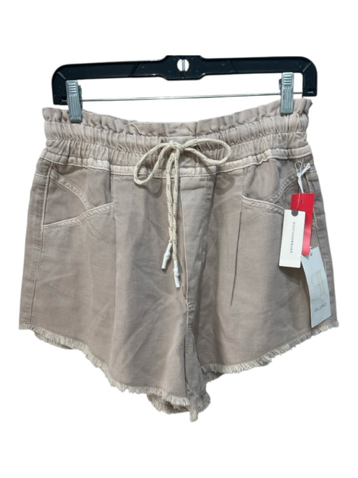 Pilcro Size M Taupe Beige Cotton Denim Cut off Elastic Waist Drawstring Shorts Taupe Beige / M